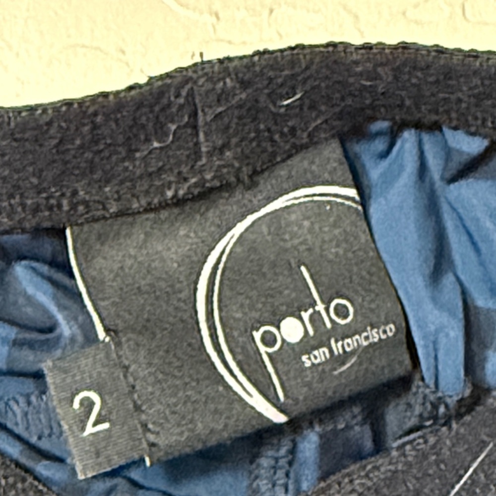 Porto San Fransisco lagenlook layered midi skirt blue and black abstract print - Picture 4 of 5
